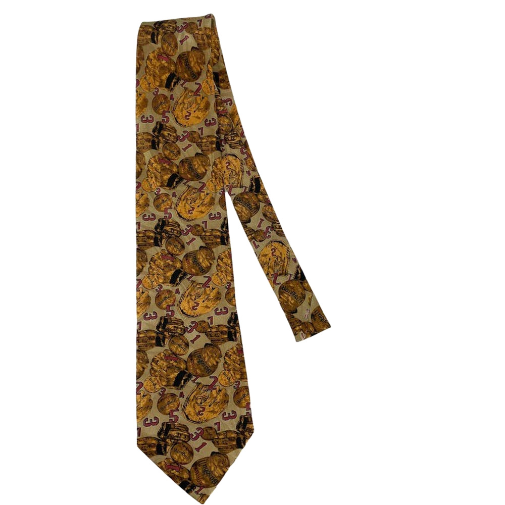 Beverly Hills Polo Club Tie Baseball Mens Tan Sports Career Church Polyester